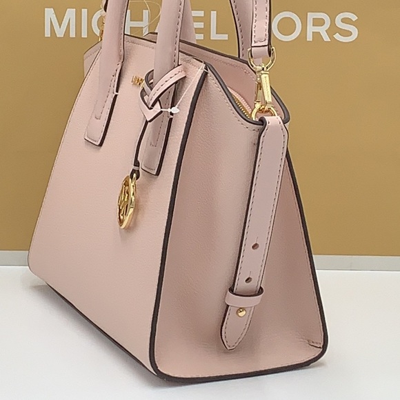 Michael Kors Avril Small Leather Top-Zip Satchel Powder Blush color - Picture 5 of 16